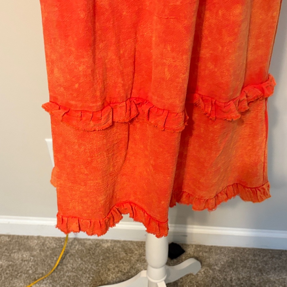 Orange Ruffle Hem Dress - Picture 5 of 5